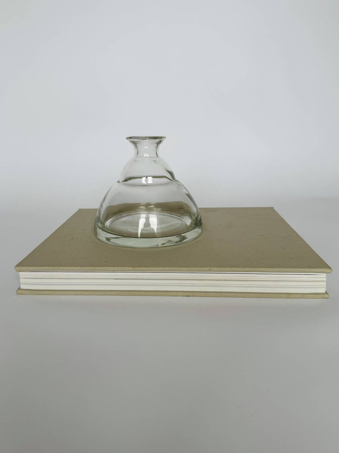 Vintage Modernist Bubble Clear Glass Vase