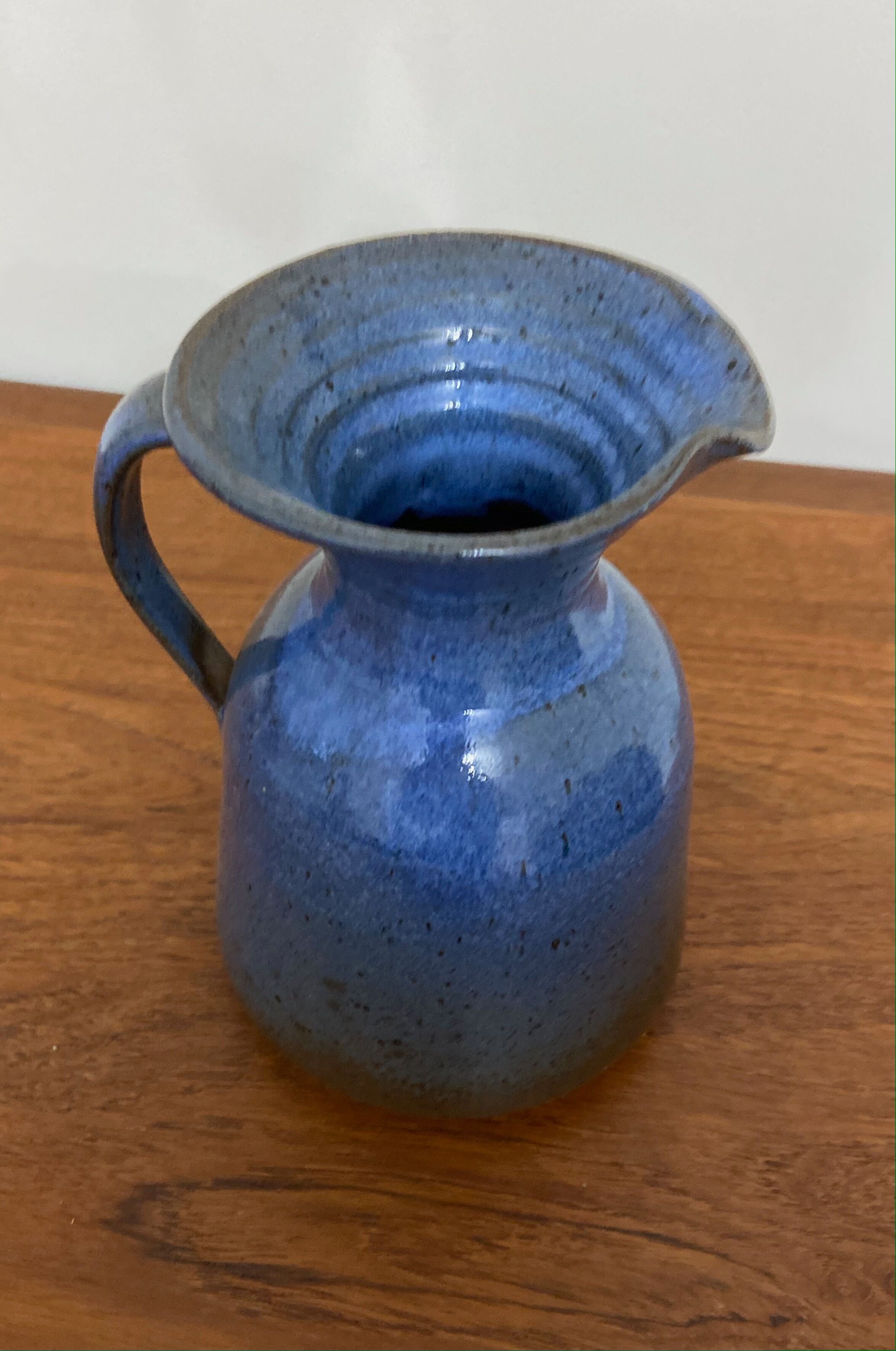 Glazed stoneware pitcher