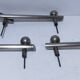 three art deco bronze handles silver tone cover