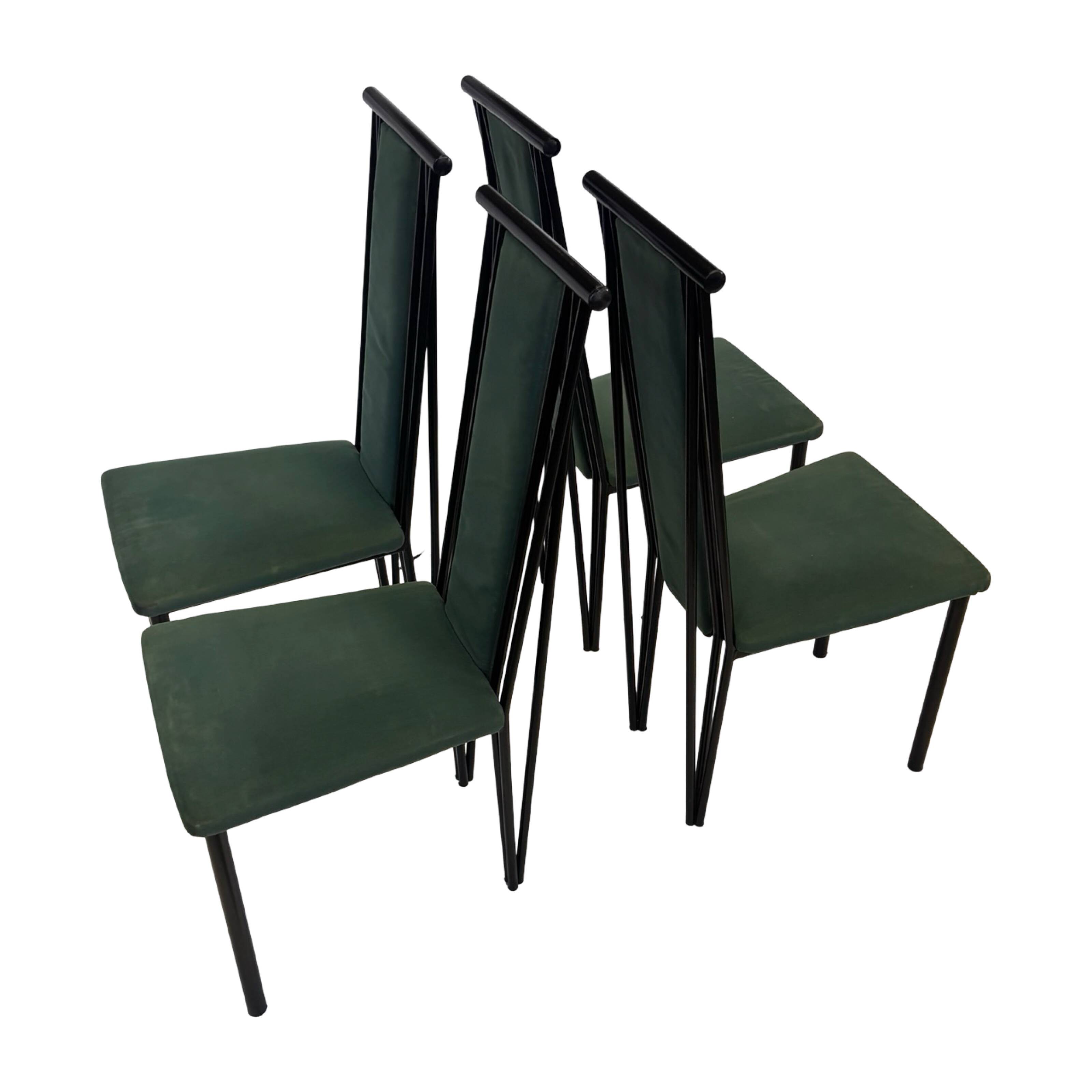 Vintage dining chairs modern design 80's set of four