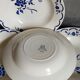 Six "grandma" plates of gien with blue flowers