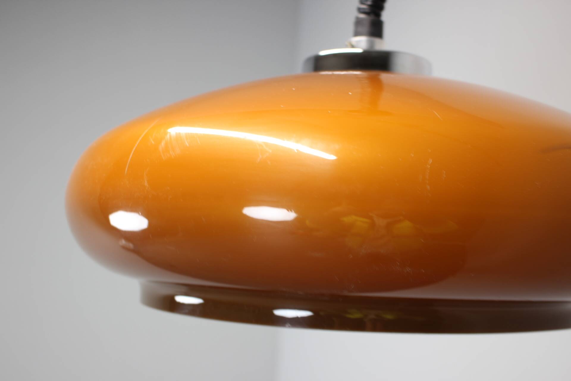Adjustable glass pendant light from the mid-century, Europe, 1970s.