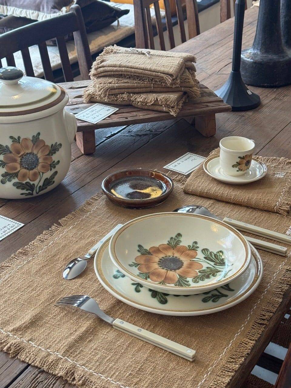 Vintage tableware set Bangui – Faïencerie de Gien - 1970s