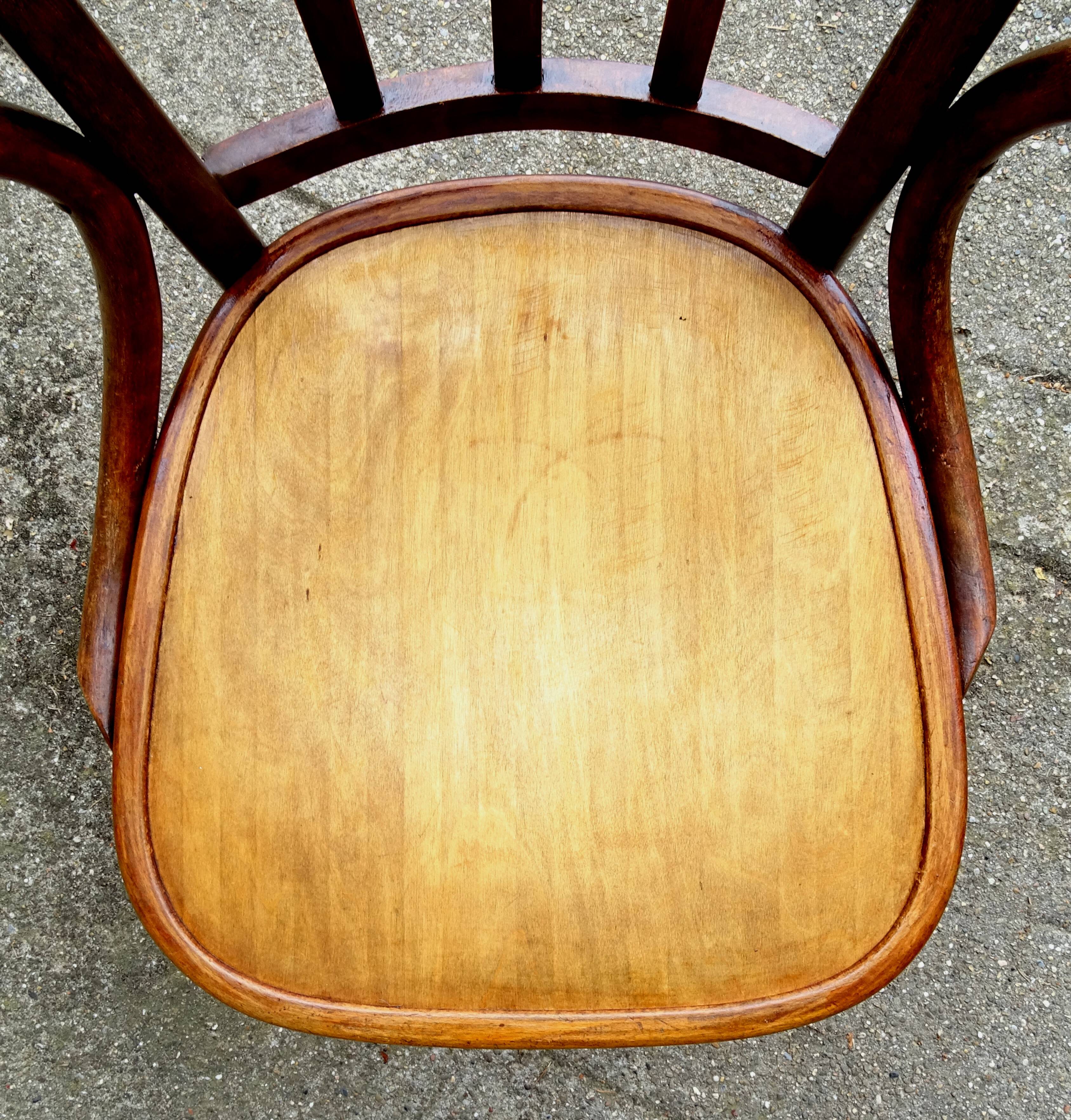 Baumann 1935/39 bistro armchair known as "office" armchair, original condition,