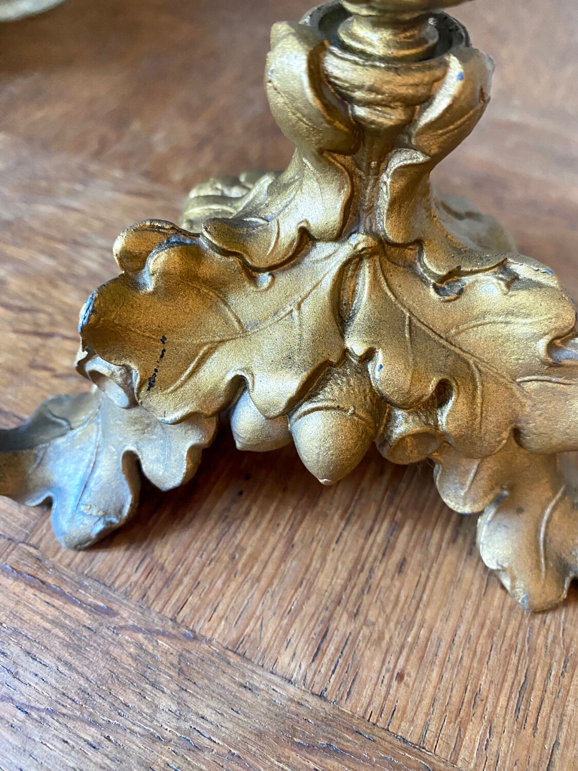 Late 19th century spelter candle holder