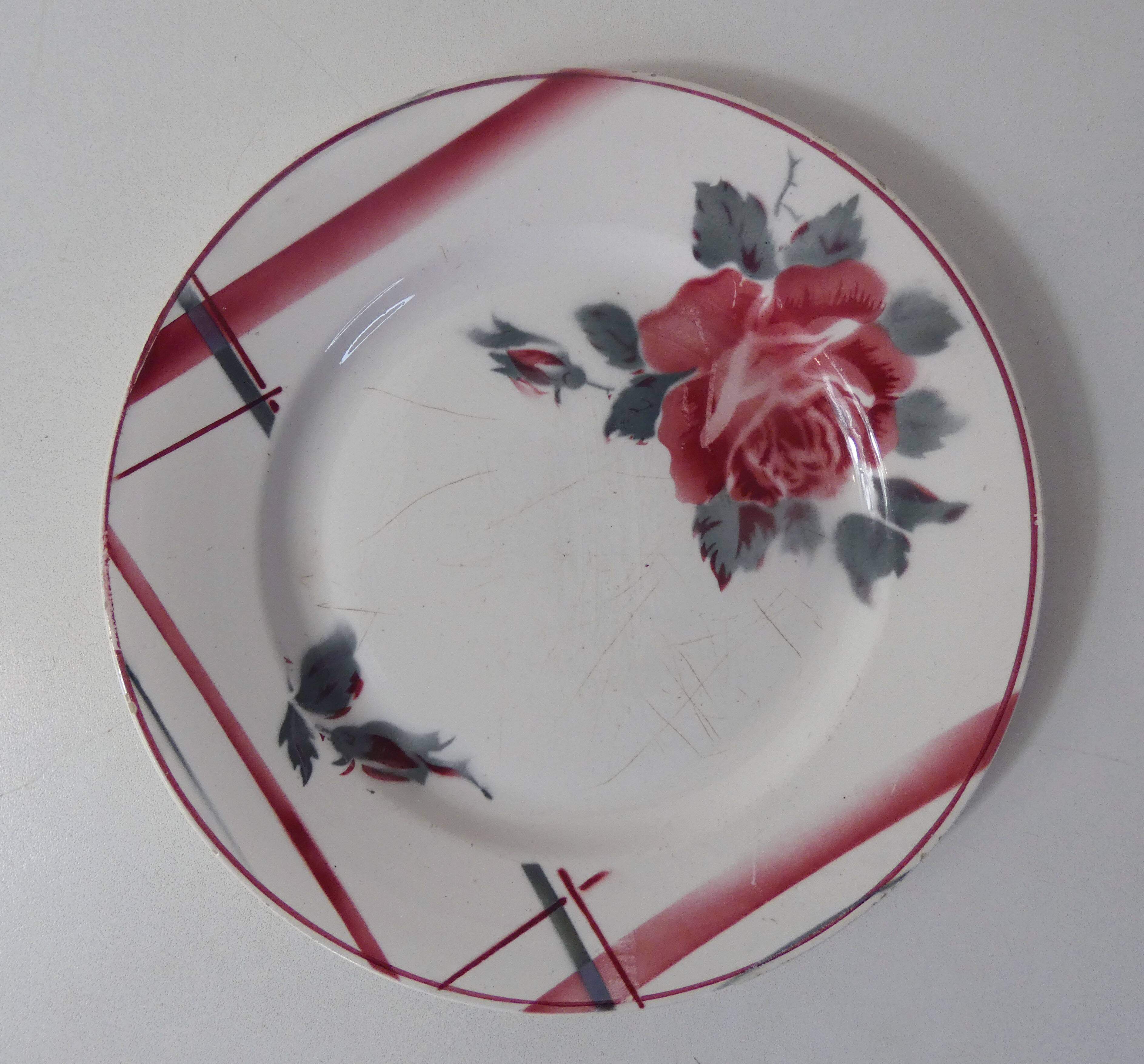 Digoin sarreguemines 2 flat plates la rose