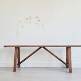 Antique wooden farm bench