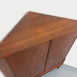 Vintage Scandinavian teak storage corner cabinet from the 60s
