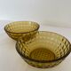 Lot of 2 bowls of amber smoked glass