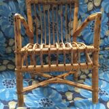 Vintage wicker and rattan children's armchair