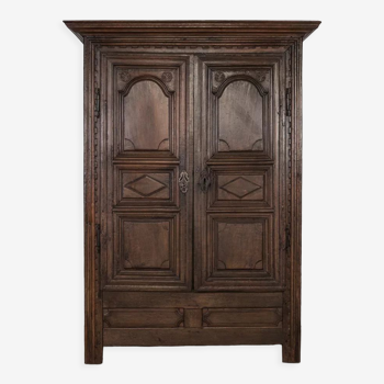 French 18th century dark oak cupboard