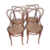 Serie 4 chaises bistrot cannées de Jacob et Josef KOHN N°55