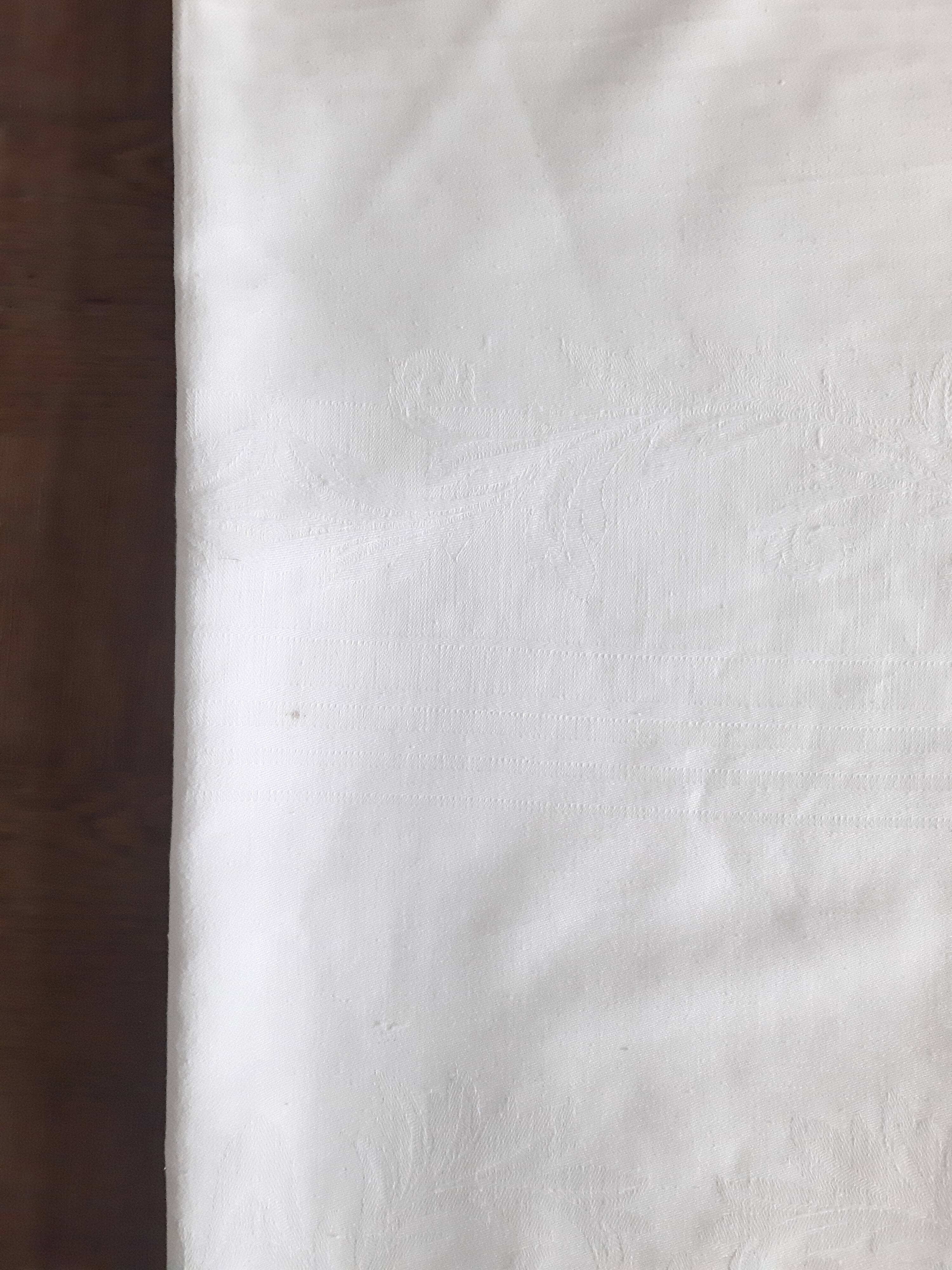 Old damask tablecloth
