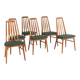Suite de 6 chaises Niels Koefoed 'Eva' - design danois en teck - vintage