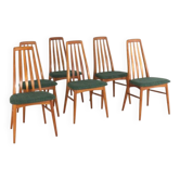Suite de 6 chaises Niels Koefoed 'Eva' - design danois en teck - vintage