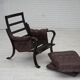 1970s, Scandinavian vintage design, armchair, brown leather, bent wood.