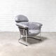 Fauteuil en cuir avec cadre tubulaire chromé, années 1980
