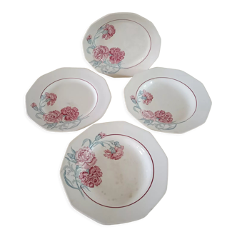 Set of four plates terra de fer Saint Amand