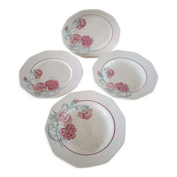Set of four plates terra de fer Saint Amand