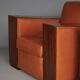 Paire de fauteuils Art Déco en cuir. Années 40.