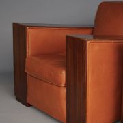 Paire de fauteuils en cuir Art Déco. Années 1940.