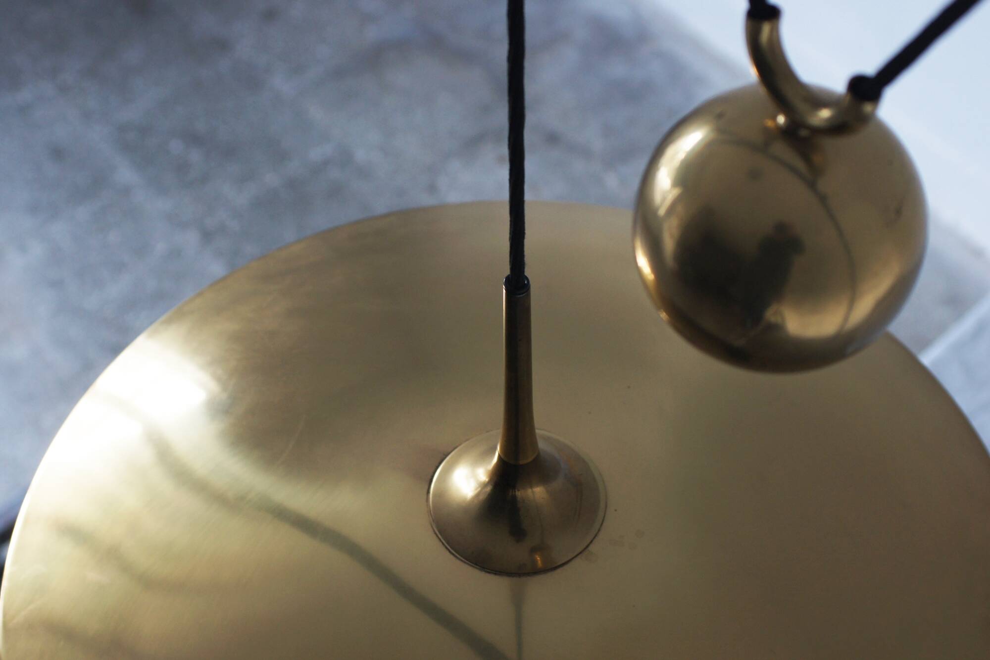 Brass Counterbalance Pendant Lamp by Florian Schulz