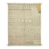 Tapis en laine beige tissé à la main, tribal et unique en son genre, 292 cm x 377 cm.