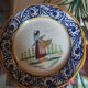 2 decorative Breton plates signed HB Quimper