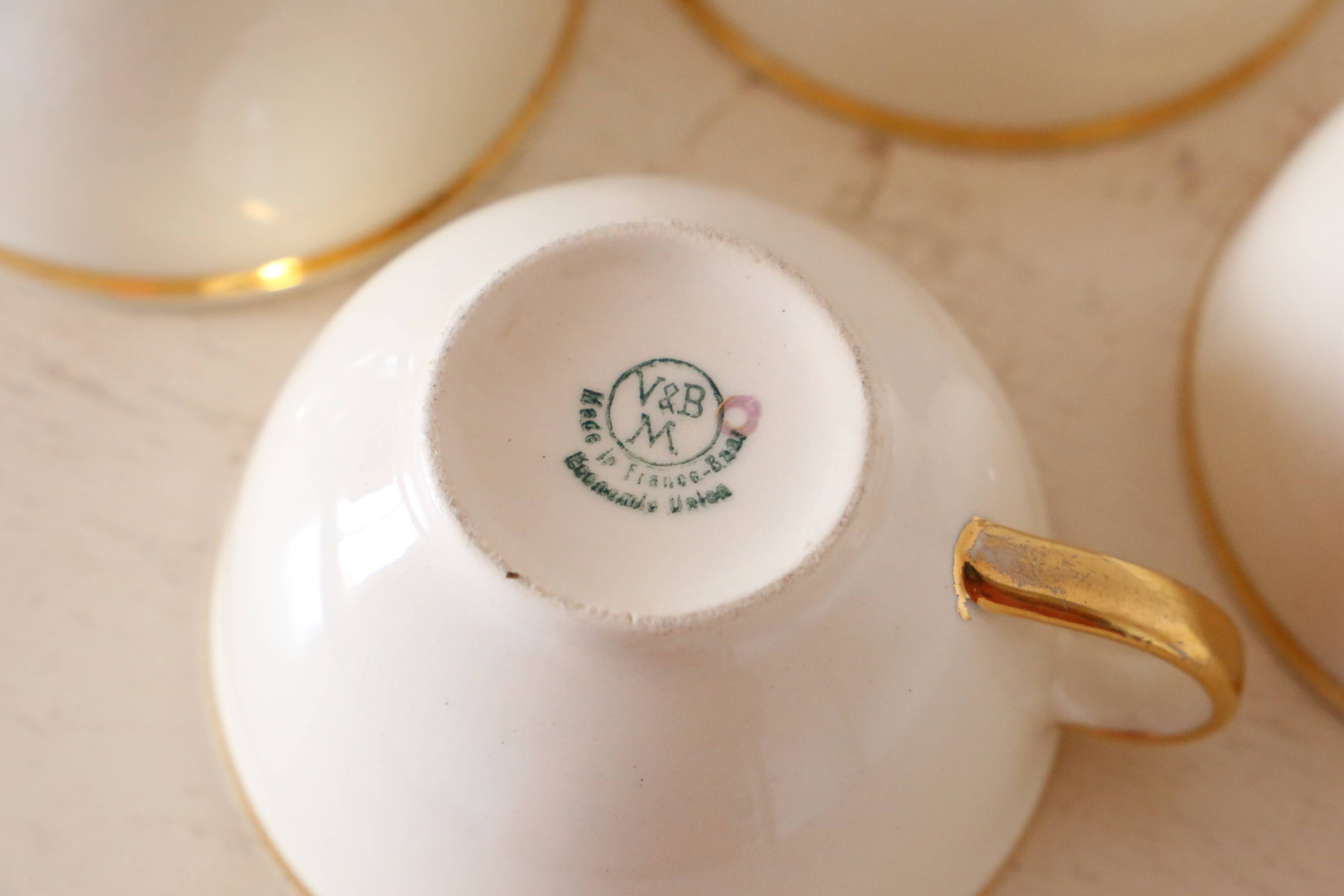 Set of 4 beige cups Villeroy and Boch, vintage