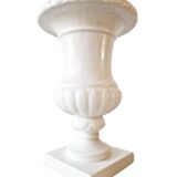 Large vintage white earthenware Medici vase