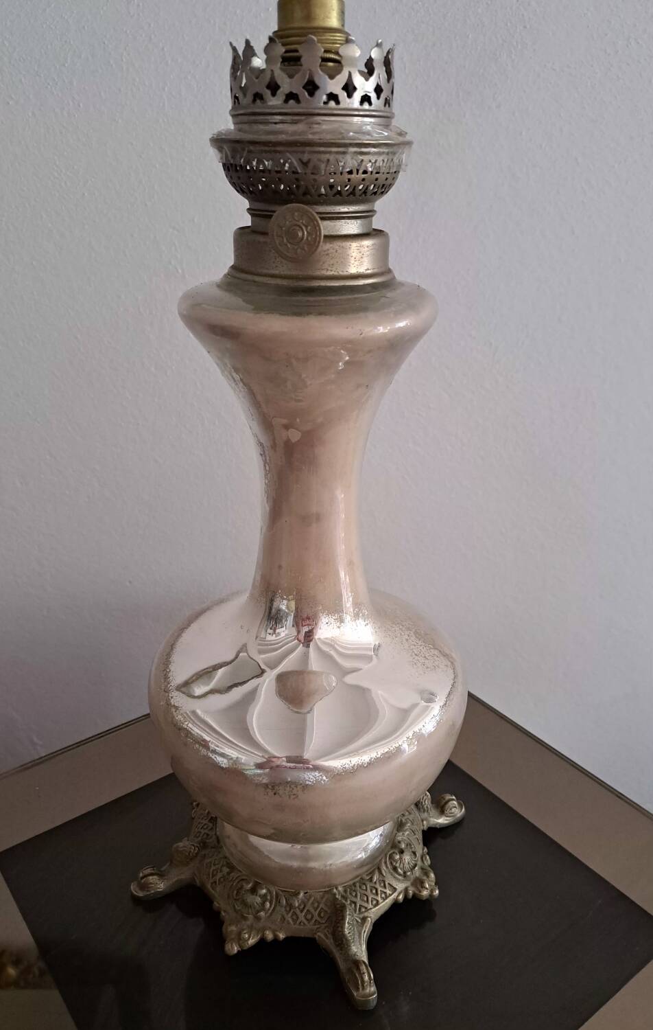 Vintage oil lamp. Year 1900.