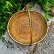 Large rattan basket brass Gabriella Crespi 1960s