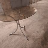 70's table Smoked glass, chrome legs