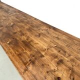 XXL farmhouse table 4 metres in solid pine - 6 legs - 1950s