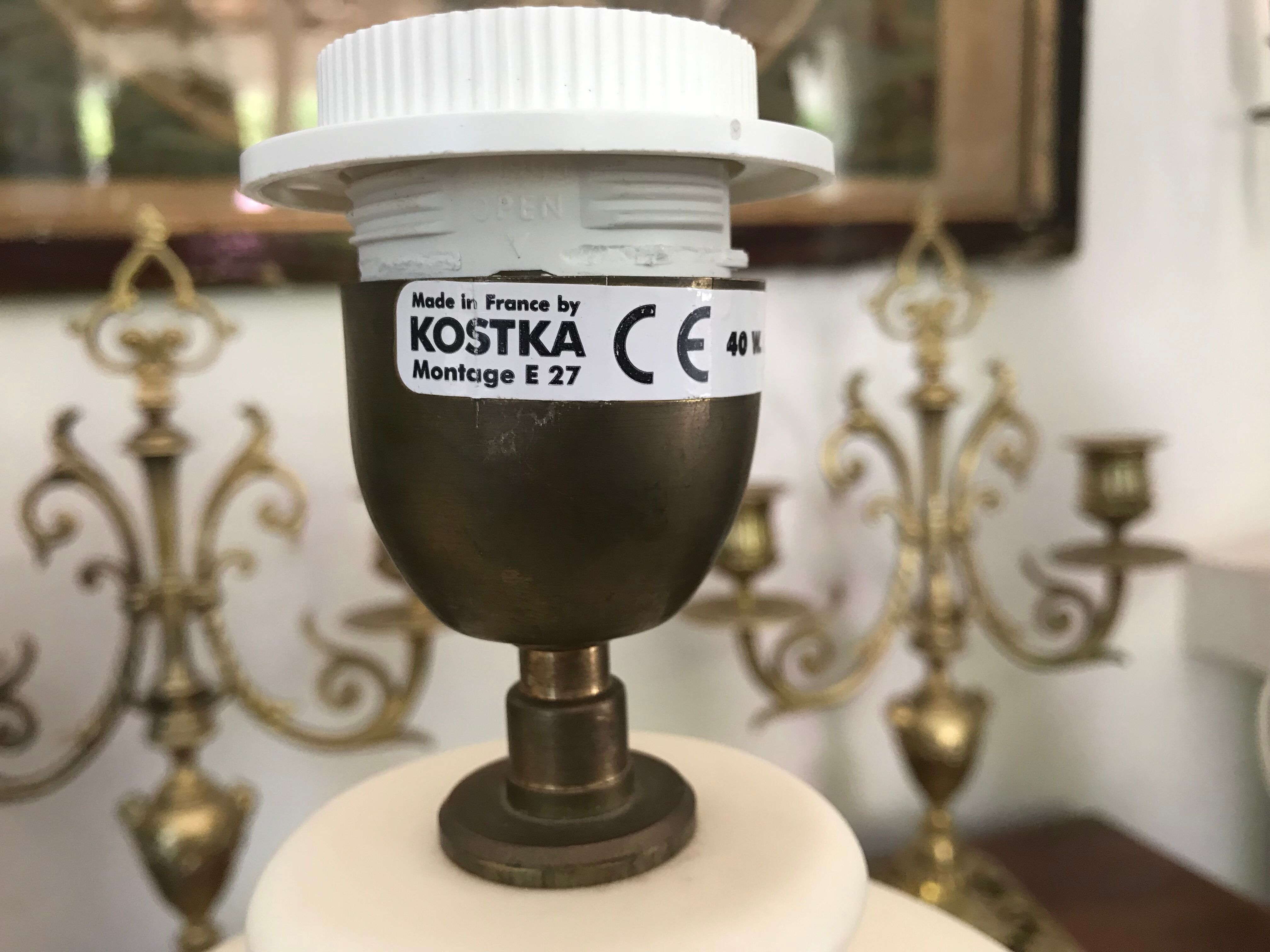 Pair of Kostka ceramic lamps