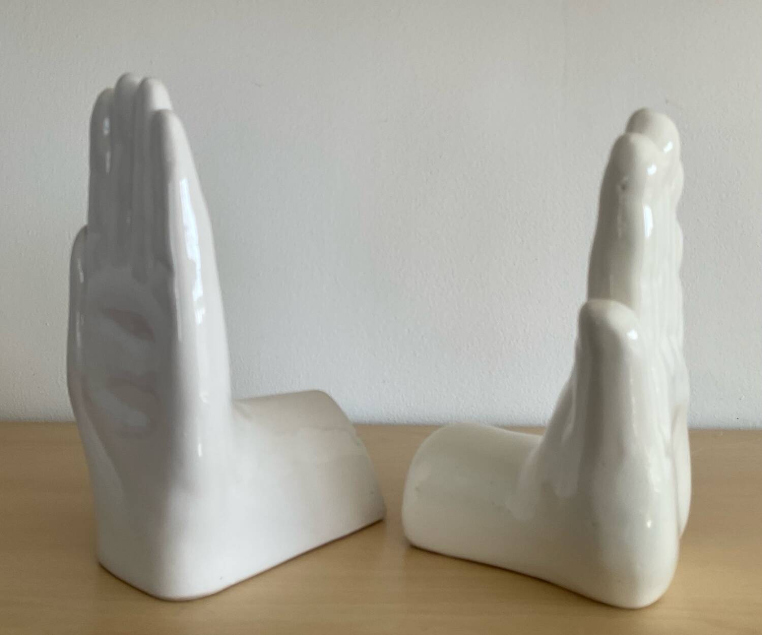 Pair of Vintage Ceramic Hands Bookends