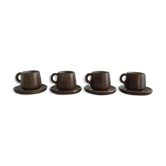 Vintage coffee service in Brown sandstone of the years 60