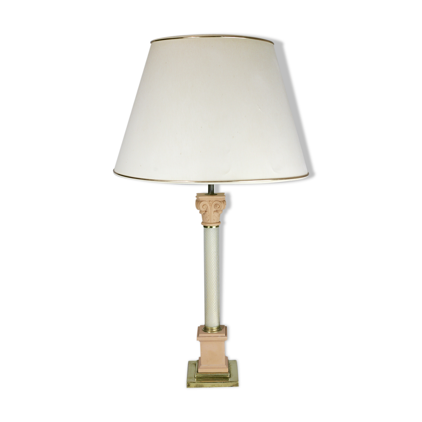 Lamp Tommaso Barbi Murano brass ceramic glass