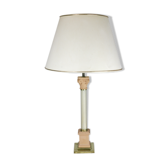 Lamp Tommaso Barbi Murano brass ceramic glass