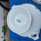 Soupière ancienne en faïence de St Amand décor floral Lebacqz Bouchard