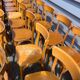 Lot of 60 wooden bistro chairs from the Baumann 1970s