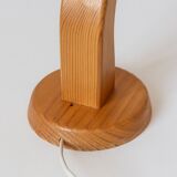 Pied de lampe de forme organique en pin, Années 80