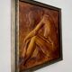 Vintage Ceramic Relief Tile Framed Female Figure