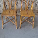 Paire de  chaises en rotin vintage
