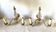 Pair of double glass and metal wall lights, 1960s