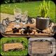 Metal and bamboo tray, vintage