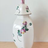 Vase décor fleurs peints à la main