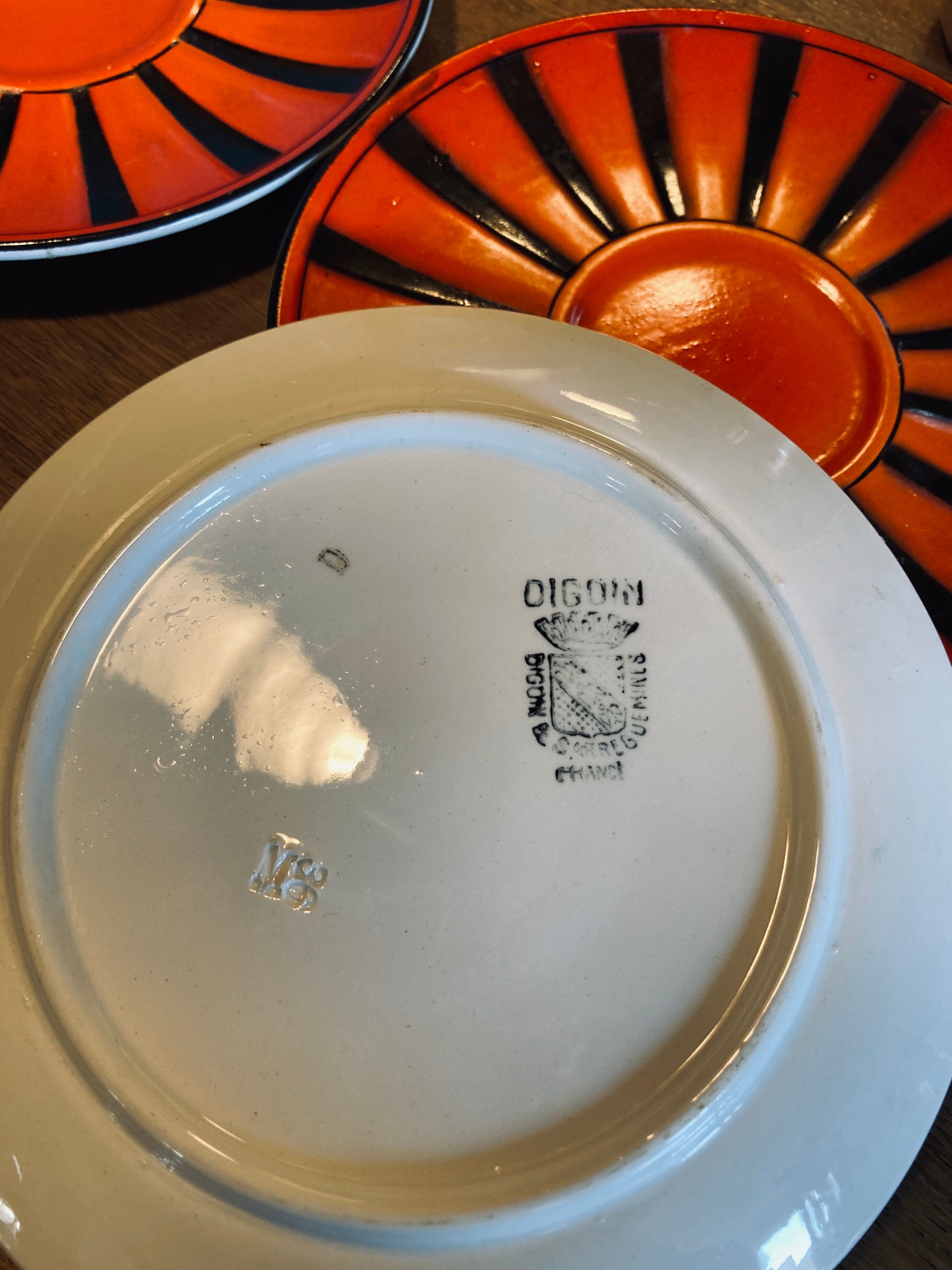 6 sub cups Digoin Sarreguemines