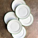 6 Ed. Honoré dinner plates in pale green and gold porcelain