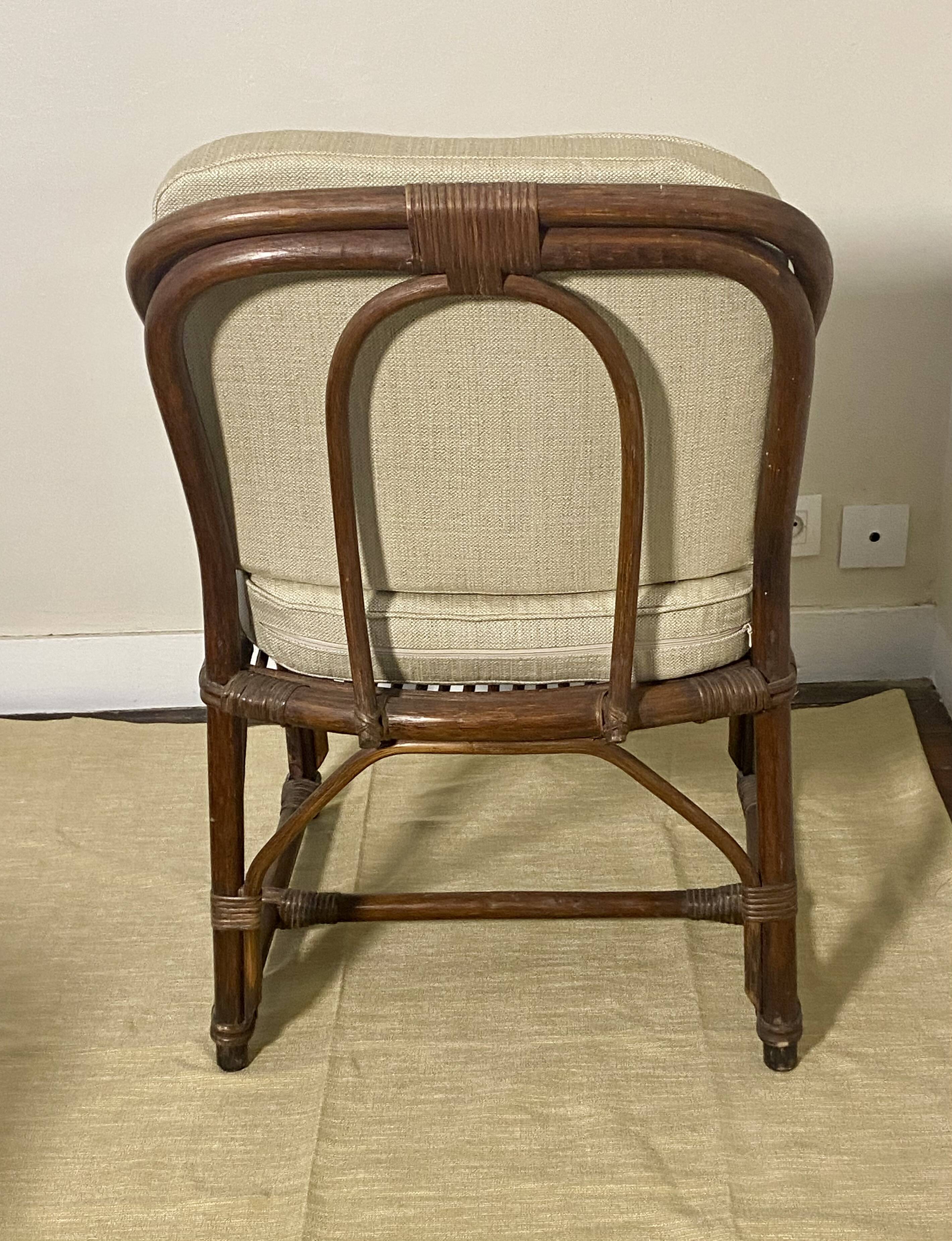 Fauteuil en rotin et osier Année 1970